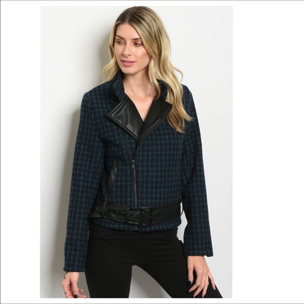 Navy Checkered Jacket - Picture 3 of 4